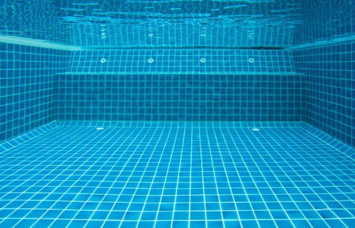 Underwater shot of the swimming pool.